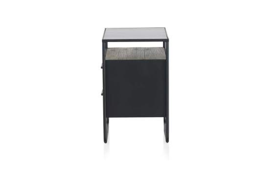 Mesita de Noche Industrial 2 Cajones Madera Metal Baillet