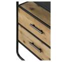 Mesita de Noche Industrial 2 Cajones Madera Metal Baillet