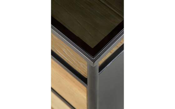 Mesita de Noche Industrial 2 Cajones Madera Metal Baillet