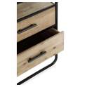 Mesita de Noche Industrial 2 Cajones Madera Metal Baillet