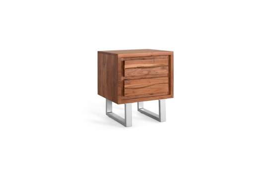 Mesita de Noche Indutrial Moderna 2 Cajones Serie Aratany