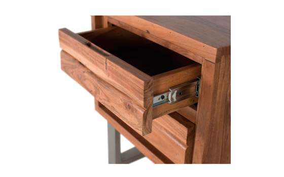 Mesita de Noche Indutrial Moderna 2 Cajones Serie Aratany