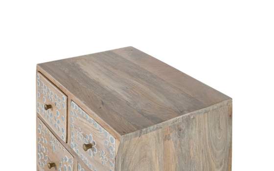 Mesita  de Noche Madera Mango 5 Cajones Serie Avriut