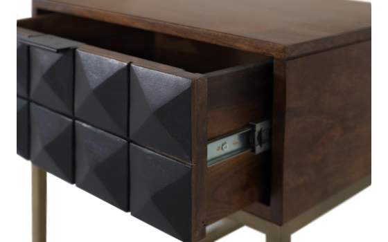 Mesita de Noche Moderna 1 Cajon Madera Mango Angiot