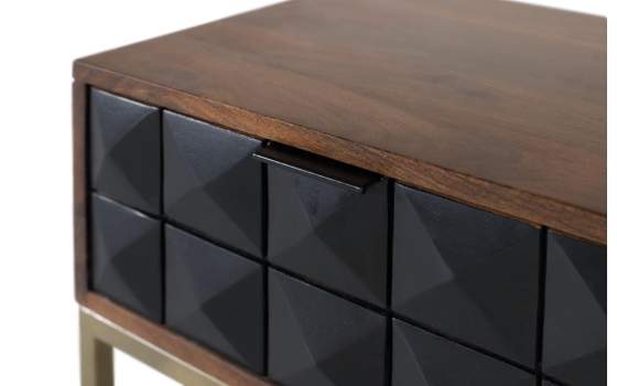 Mesita de Noche Moderna 1 Cajon Madera Mango Angiot