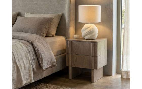 Mesita de Noche Moderna 2 cajones Fresno Lavado Winters