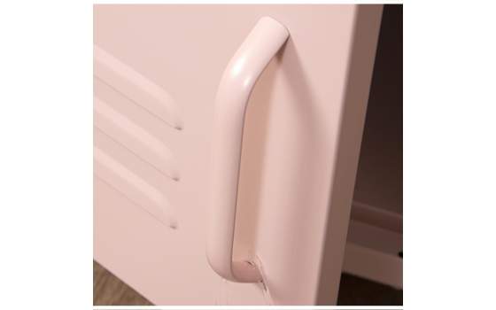 Mesita de Noche Moderna Metalica 1 Puerta Rosa Serie Baquijar