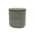 Mesita de Noche Oval 2 Cajones Lacado Verde Serie London