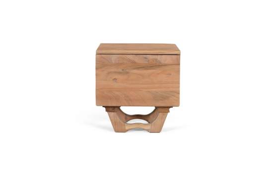 Mesita de Noche Rstica Madera Acacia 1 Puerta Natild