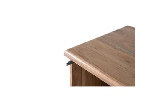 Mesita de Noche Rstica Madera Acacia 1 Puerta Natild