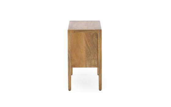 Mesita de Noche Rustica 2 Cajones Piramidal Madera Mango - Attle