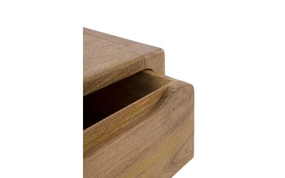 Mesita de Noche Rustica 2 Cajones Piramidal Madera Mango - Attle