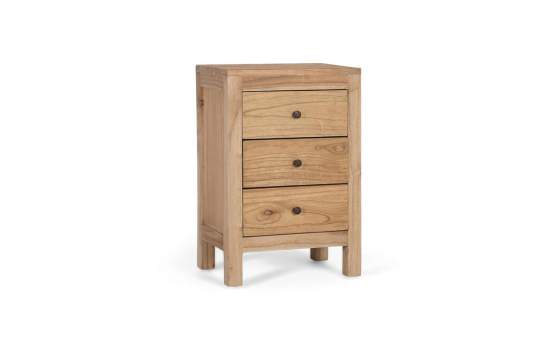 Mesita de Noche Rustica 3 Cajones Serie Ammon