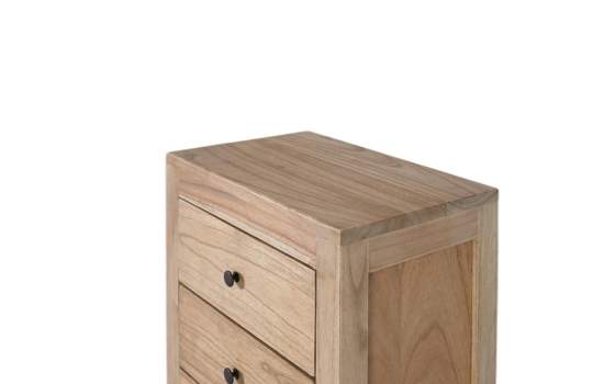 Mesita de Noche Rustica 3 Cajones Serie Ammon