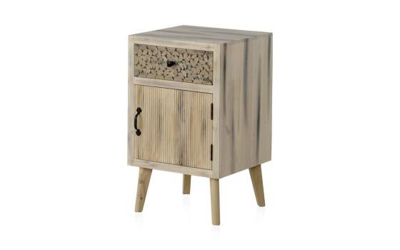 Mesita Dormitorio 1 cajon 1 puerta Estilo Actual Serie Alamos