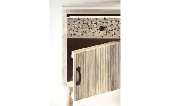 Mesita Dormitorio 1 cajon 1 puerta Estilo Actual Serie Alamos