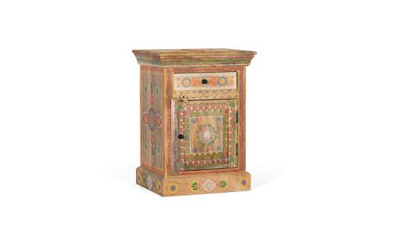 Mesita Dormitorio 1 Cajon 1 Puerta Oriental Decorada Anthin