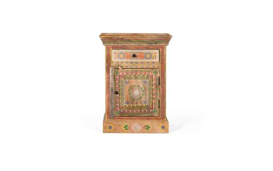 Mesita Dormitorio 1 Cajon 1 Puerta Oriental Decorada Anthin