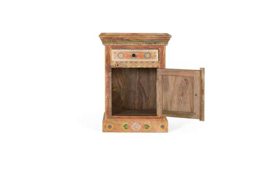Mesita Dormitorio 1 Cajon 1 Puerta Oriental Decorada Anthin