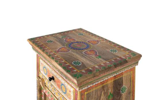 Mesita Dormitorio 1 Cajon 1 Puerta Oriental Decorada Anthin