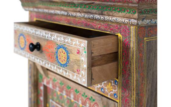 Mesita Dormitorio 1 Cajon 1 Puerta Oriental Decorada Anthin