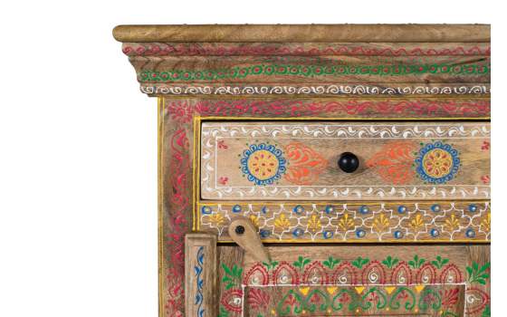 Mesita Dormitorio 1 Cajon 1 Puerta Oriental Decorada Anthin