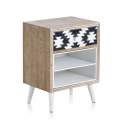 Mesita Dormitorio 1 Cajon Decorado Estilo Retro Serie Patrones