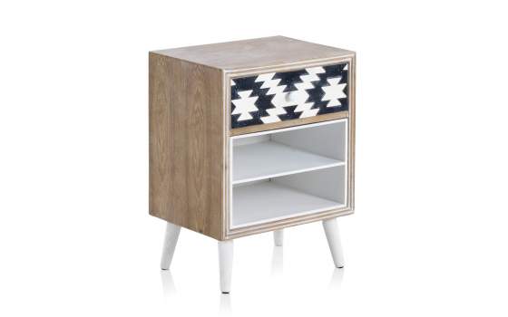 Mesita Dormitorio 1 Cajon Decorado Estilo Retro Serie Patrones