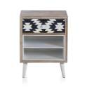 Mesita Dormitorio 1 Cajon Decorado Estilo Retro Serie Patrones