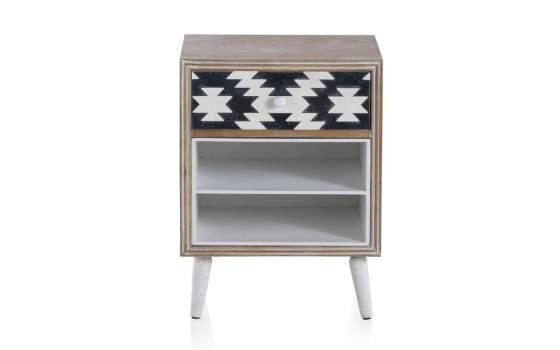 Mesita Dormitorio 1 Cajon Decorado Estilo Retro Serie Patrones