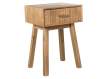 Mesita Dormitorio 1 Cajon Madera Natural Tallada Ardoll
