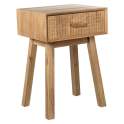 Mesita Dormitorio 1 Cajon Madera Natural Tallada Ardoll