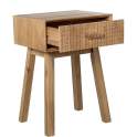 Mesita Dormitorio 1 Cajon Madera Natural Tallada Ardoll