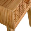Mesita Dormitorio 1 Cajon Madera Natural Tallada Ardoll