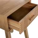 Mesita Dormitorio 1 Cajon Madera Natural Tallada Ardoll