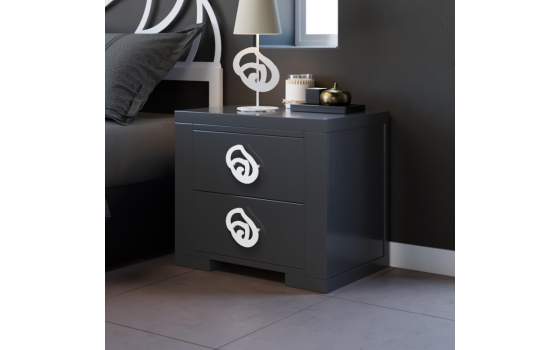 Mesita dormitorio 2 cajones 2 tamaños serie Rosa Cruz