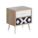 Mesita Dormitorio 2 Cajones Decorados Estilo Retro Patrones