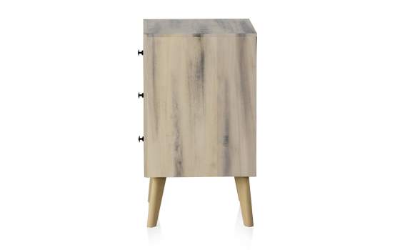 Mesita Dormitorio 3 Cajones Decorados Estilo Actual Alamos