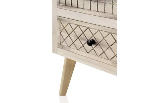 Mesita Dormitorio 3 Cajones Decorados Estilo Actual Alamos