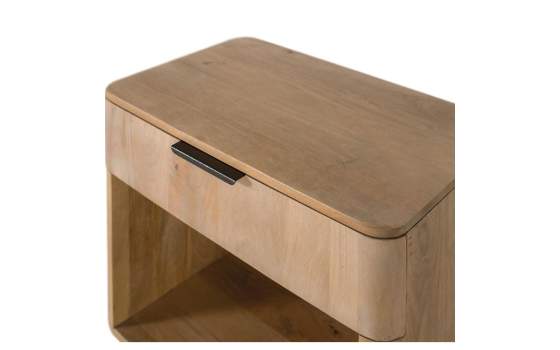 Mesita Dormitorio Actual 1 Cajon Madera Mango Serie Adyer