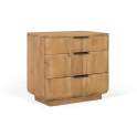 Mesita Dormitorio Actual 3 Cajones Madera Mango Adyer