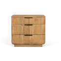 Mesita Dormitorio Actual 3 Cajones Madera Mango Adyer