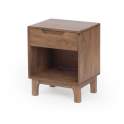 Mesita Dormitorio Actual Color Nogal Claro - Serie Alort
