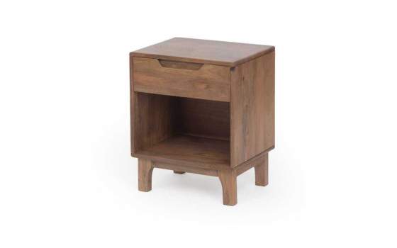 Mesita Dormitorio Actual Color Nogal Claro - Serie Alort