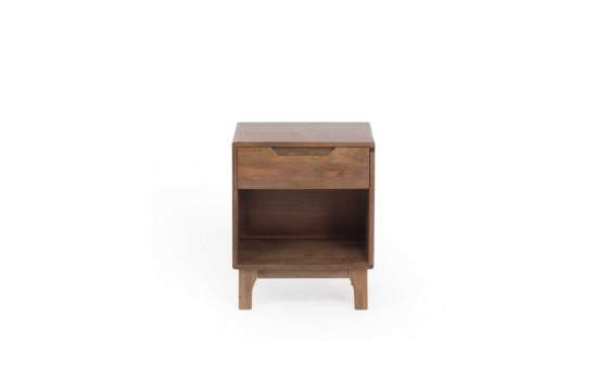 Mesita Dormitorio Actual Color Nogal Claro - Serie Alort