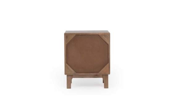Mesita Dormitorio Actual Color Nogal Claro - Serie Alort