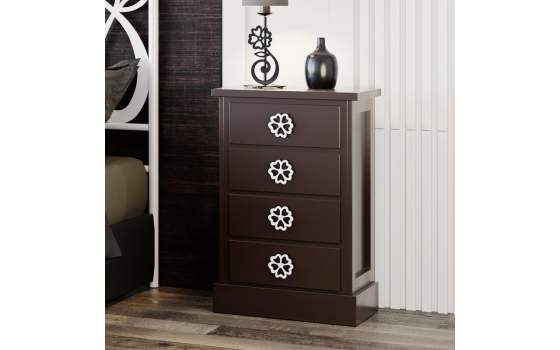 Mesita Dormitorio Actual con 4 Cajones Madera Galatea