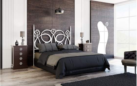 Mesita Dormitorio Actual con 4 Cajones Madera Galatea