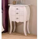 Mesita Dormitorio Blanca 3 Cajones Estilo Contemporaneo Turin