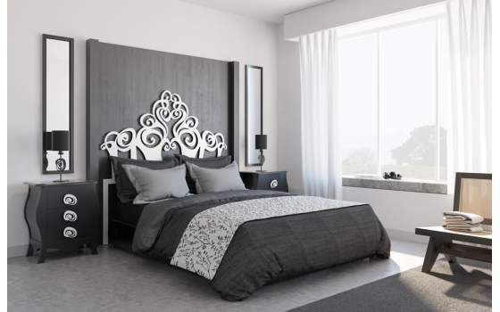 Mesita Dormitorio Clasica con 3 Cajones Madera Serie Gizane